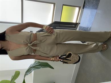 Haki Ön Bağlamalı Crop Takım