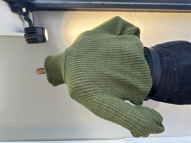 Haki Polo Yaka Fermuarlı Triko Kazak