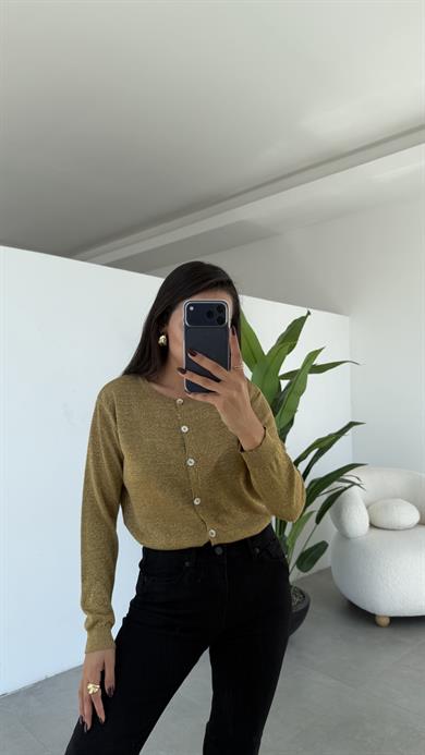 Haki Simli Triko Hırka