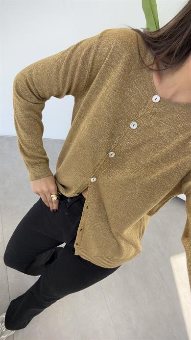 Haki Simli Triko Hırka