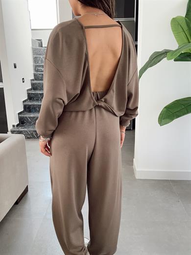 Haki Sırt Düğüm Modal Bluz