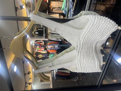 Ham Ekru Deniz Kabuklu Crop