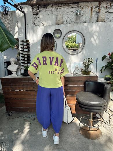 Harvard Yeşil Baskılı Tişört