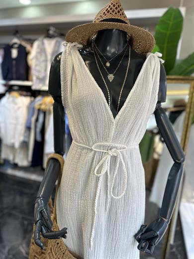 Helen Beyaz Müslin Elbise