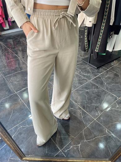 Helen Keten Gömlek Pantolon Takım-Bej