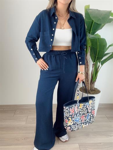 Helen Keten Gömlek Pantolon Takım-Lacivert