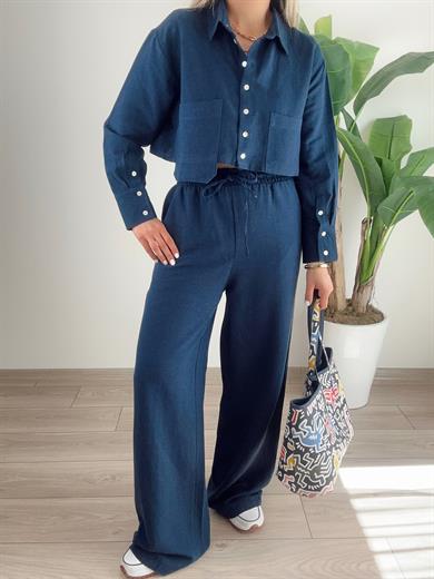 Helen Keten Gömlek Pantolon Takım-Lacivert