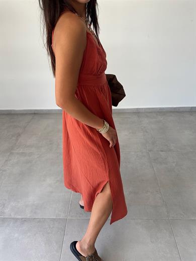 Helen Kiremit Müslin Askıları Ayarlanabilir Elbise