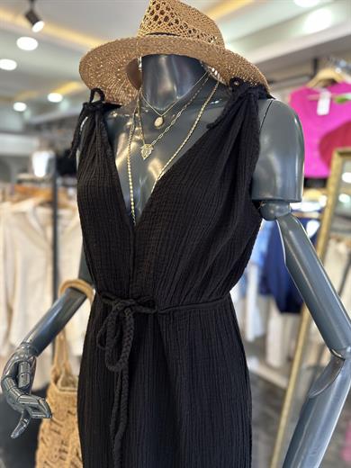 Helen Siyah Müslin Elbise