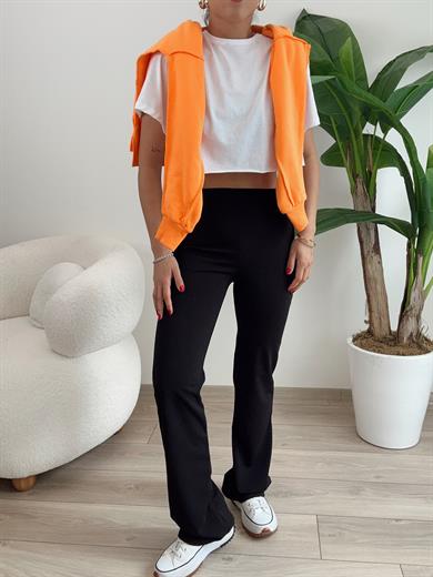 Hely Siyah Toparlayıcı İspanyol Tayt Pantolon