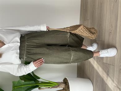 Hendy Haki Yıkamalı Şalvar Pantolon