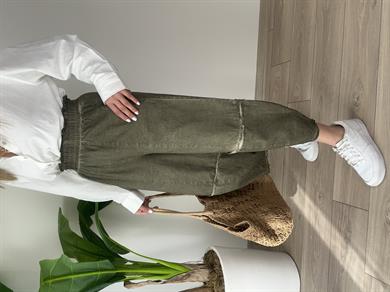 Hendy Haki Yıkamalı Şalvar Pantolon