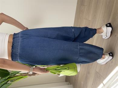 Hendy İndigo Yıkamalı Şalvar Pantolon