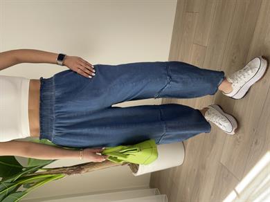 Hendy İndigo Yıkamalı Şalvar Pantolon