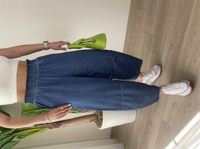 Hendy İndigo Yıkamalı Şalvar Pantolon