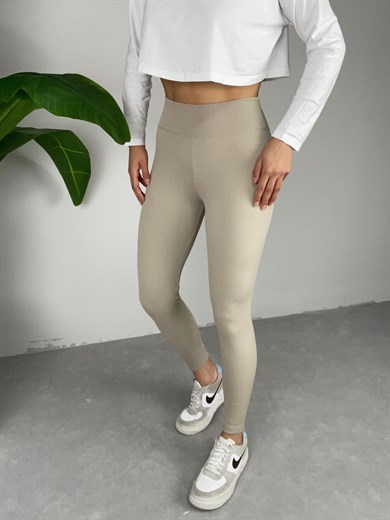 İçi Şardonlu Fitilli Bej Tayt