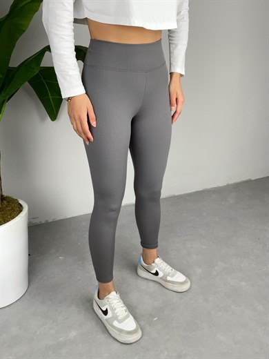 İçi Şardonlu Fitilli Gri Tayt