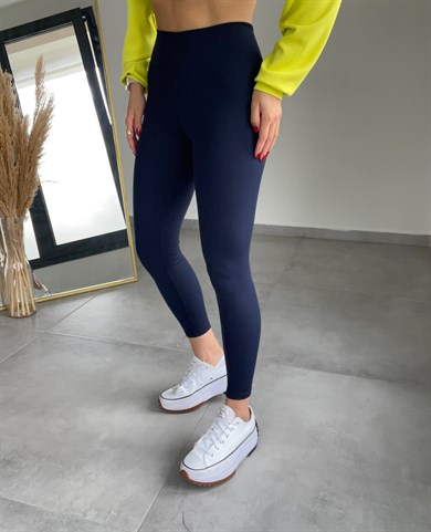 İçi Şardonlu Fitilli Lacivert Tayt