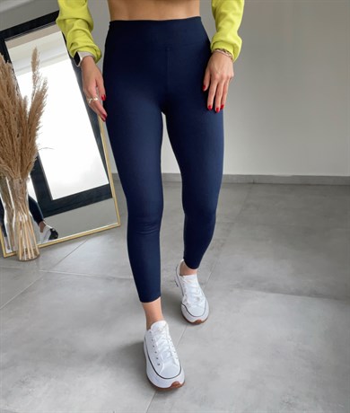 İçi Şardonlu Fitilli Lacivert Tayt