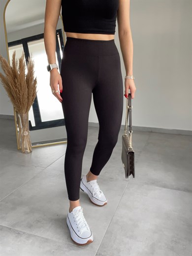 İçi Şardonlu Fitilli Siyah Tayt