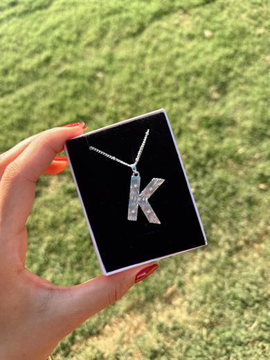 K Çelik Silver Harf Kolye