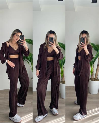 Kahve 3 Parça Takım