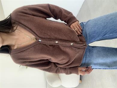 Kahve 4 Düğmeli Hırka