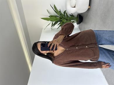 Kahve 4 Düğmeli Hırka