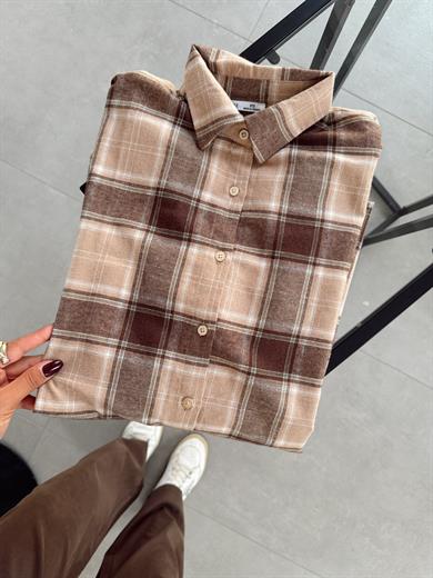 Kahve-Bej Oduncu Gömlek