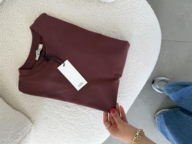 Kahve Bisiklet Yaka Cs T-Shirt