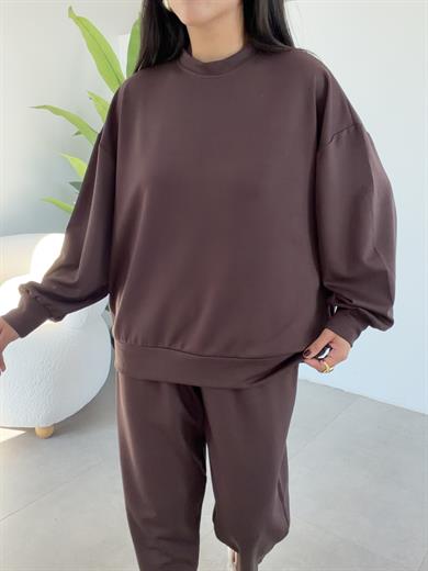 Kahve Bluz Pantolon Takım