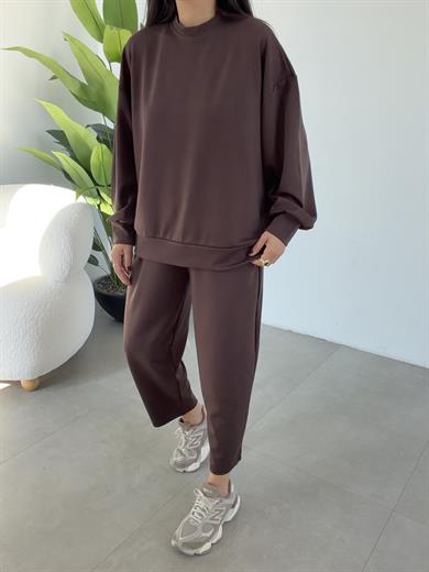 Kahve Bluz Pantolon Takım