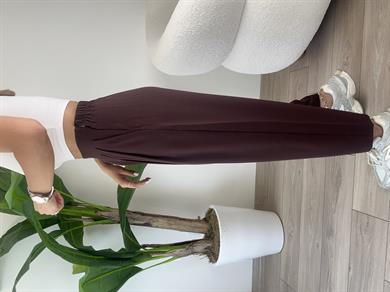 Kahve Bombeli Yandan Fermuarlı Pantolon