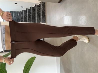 Kahve Çimalı Dar Paça Pantolon