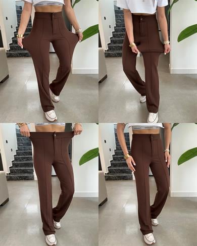 Kahve  Çimalı Palazzo Pantolon