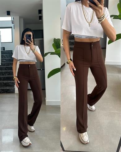 Kahve  Çimalı Palazzo Pantolon