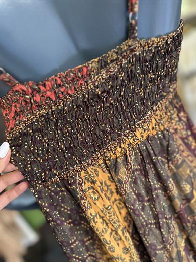 Kahve Desenli İthal Elbise