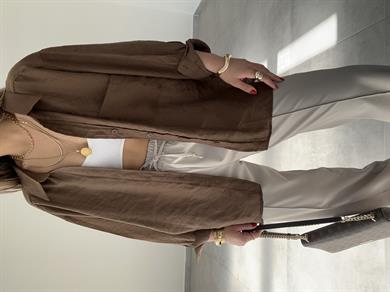 Kahve Düşük Omuz Gömlek