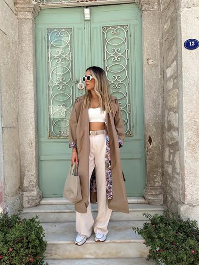 Kahve Garnili Trençkot