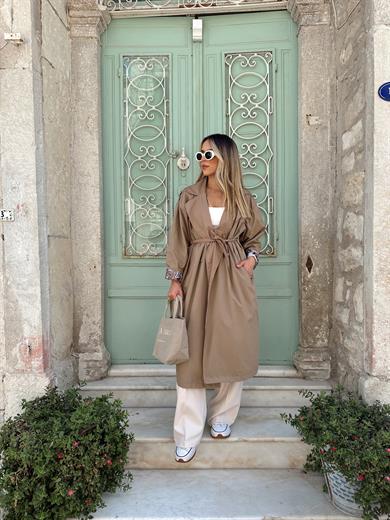 Kahve Garnili Trençkot