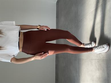 Kahve İçi Şardonlu Topalayıcı Fitlli Tayt