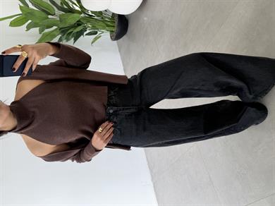 Kahve İçinden Body Detaylı Hırka