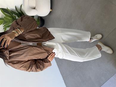 Kahve Kapitone Astarlı Bomber Mont