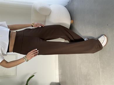 Kahve Korsaj Kemer Palazzo Pantolon