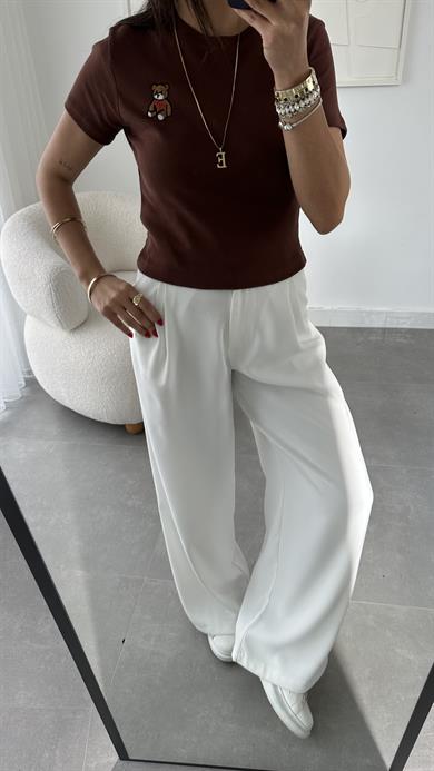 Kahve Küçük Tedy Nakışlı Tshirt