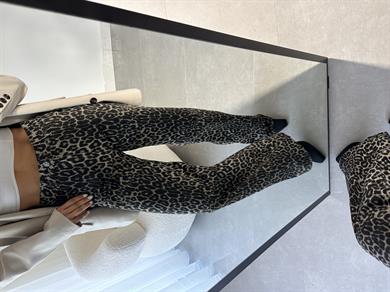 Kahve Leopar Desenli Pantolon
