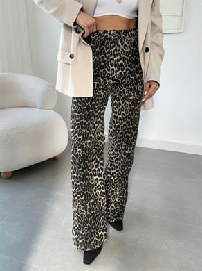 Kahve Leopar Desenli Pantolon