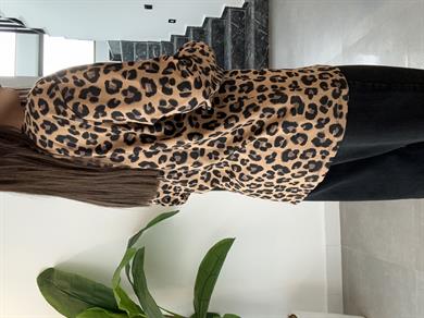 Kahve Leopar Uzun Kol Tişört