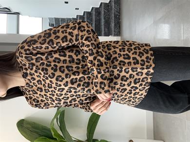 Kahve Leopar Uzun Kol Tişört