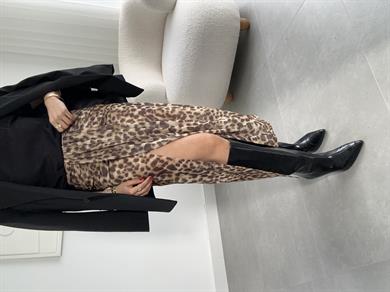 Kahve Önden Büzgülü Etek